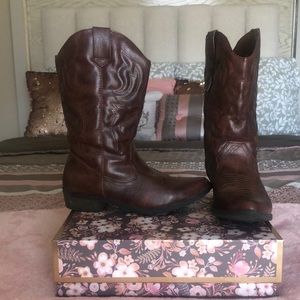 Country cowboy boots western dark brown childrens